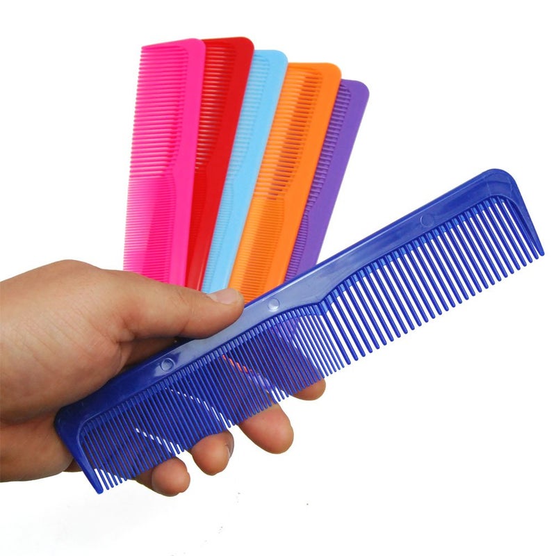 LUXXII 6 Pack - 9" Large Dressing Hair Dresser Combs Colorful Styling Essentials Coarse/Fine Barber Comb Hair Combs SET - Image 3